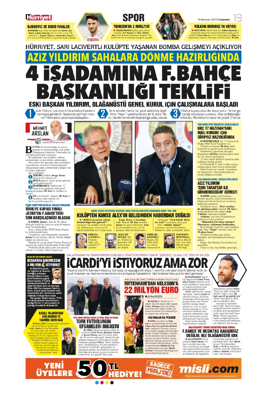 "Nelsson'un yerine Merih Demiral" | Sporun manşetleri (10 Haziran 2023) - 12