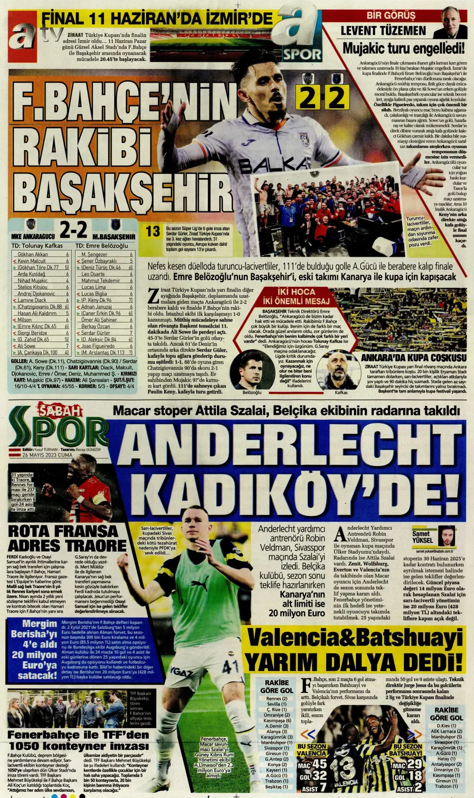 "Divock Origi F.Bahçe'ye doğru" | Sporun manşetleri (26 Mayıs 2023) - 24
