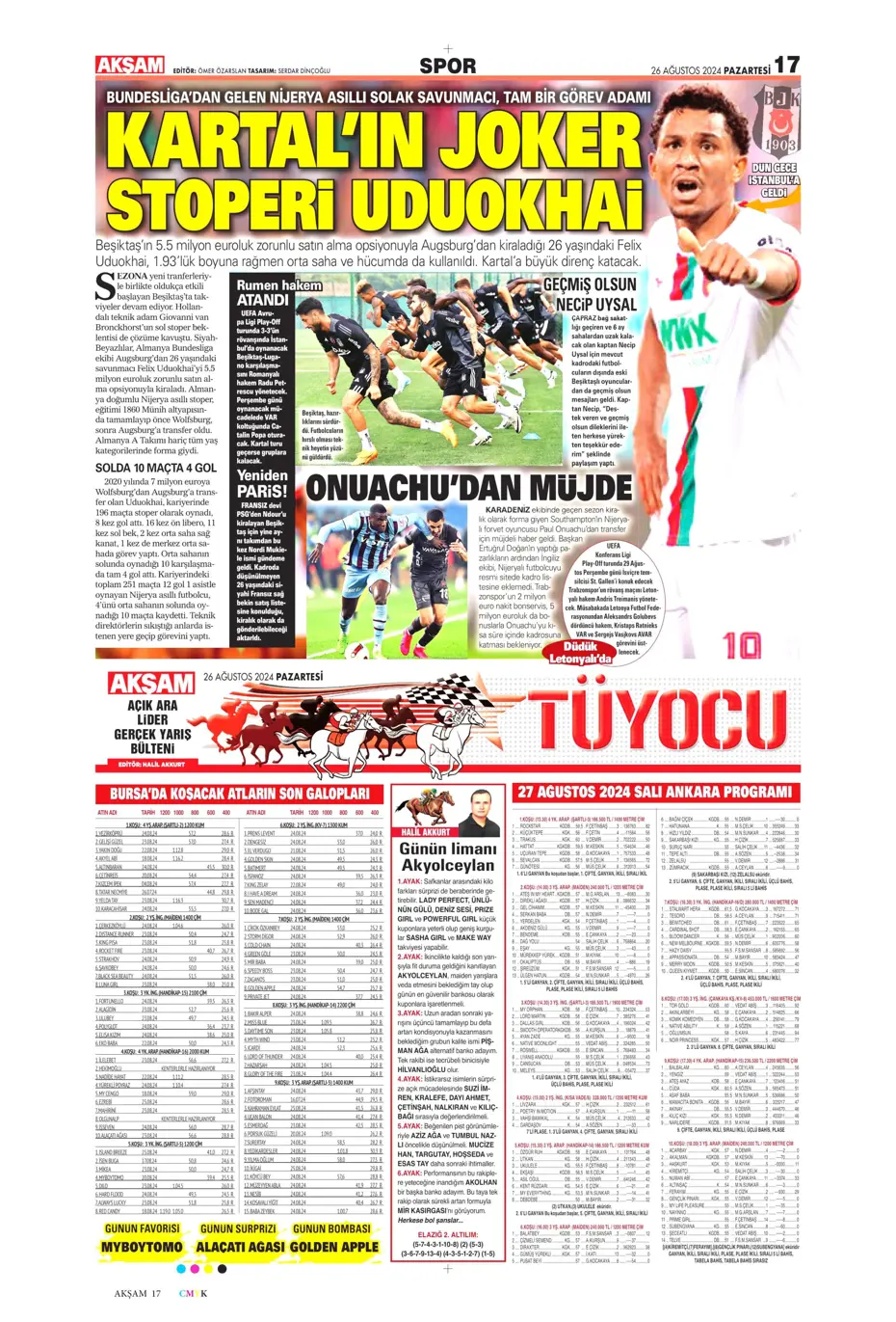 "Mou'nun planı Rize'yi dağıttı" | Sporun manşetleri (26 Ağustos 2024) - 6 "Mou'nun planı Rize'yi dağıttı" | Sporun manşetleri (26 Ağustos 2024) - 6