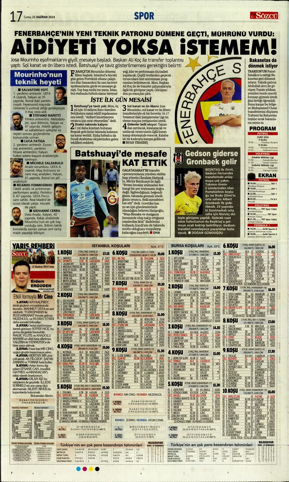 "Bir yıl daha G.Saray'dayım" | Sporun manşetleri (21 Haziran 2024) - 31 "Bir yıl daha G.Saray'dayım" | Sporun manşetleri (21 Haziran 2024) - 31