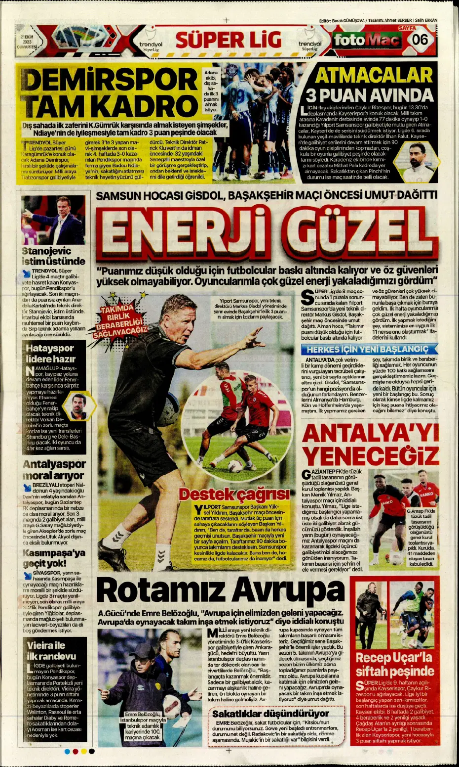 "Ateş gibi derbi" | Sporun manşetleri (21 Ekim 2023) - 9