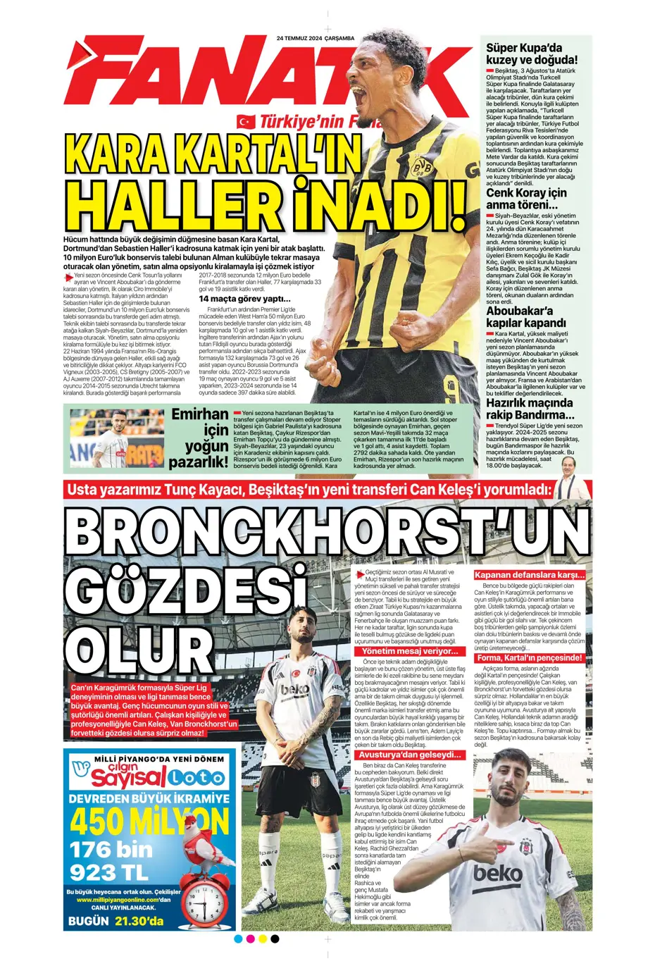 "Bu Fener'e dikkat edin" | Sporun manşetleri (24 Temmuz 2024) - 9 "Bu Fener'e dikkat edin" | Sporun manşetleri (24 Temmuz 2024) - 9