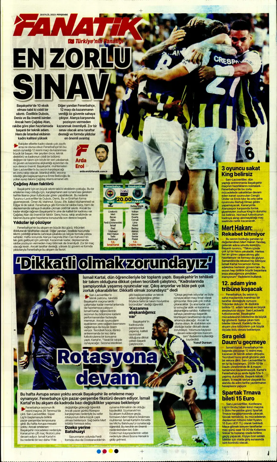 "Tarihi eser" | Sporun manşetleri (28 Eylül 2023) - 11