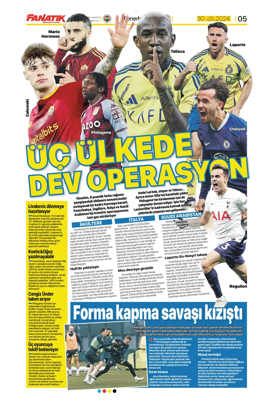 "Fenerbahçe'den 3 ülkede dev operasyon" | Sporun manşetleri - 11