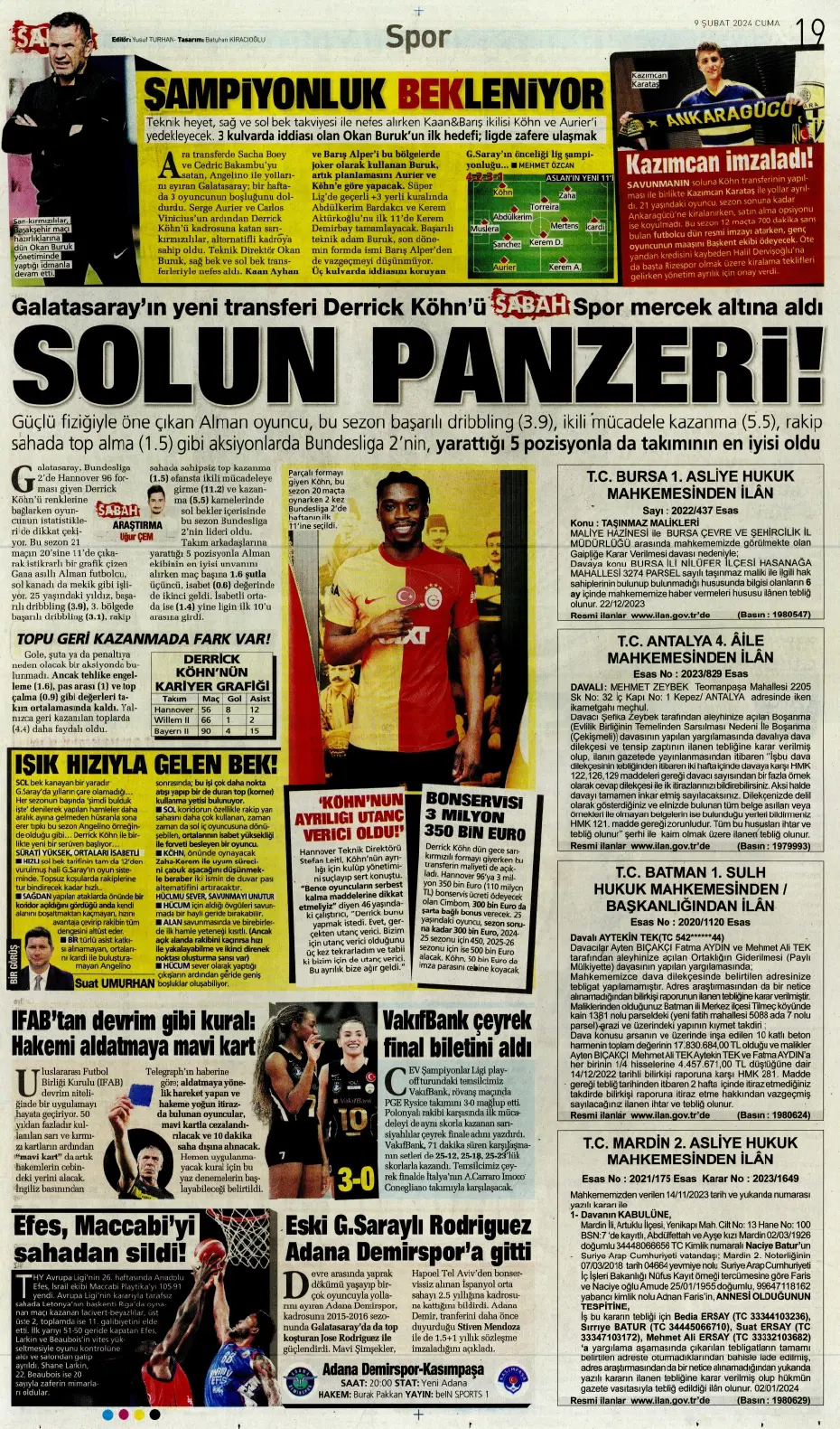"Icardi &amp; Dzeko'yu geçti" | Sporun manşetleri (9 Şubat 2024) - 20