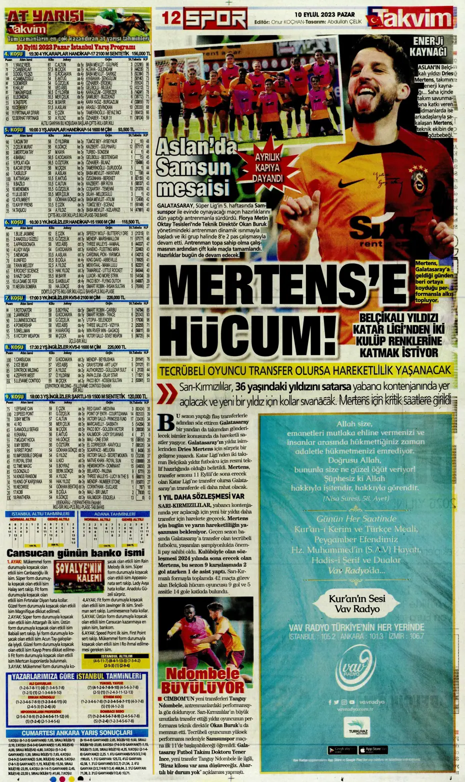 "Kuntz gidiyor, Avcı geliyor" | Sporun manşetleri (10 Eylül 2023) - 32