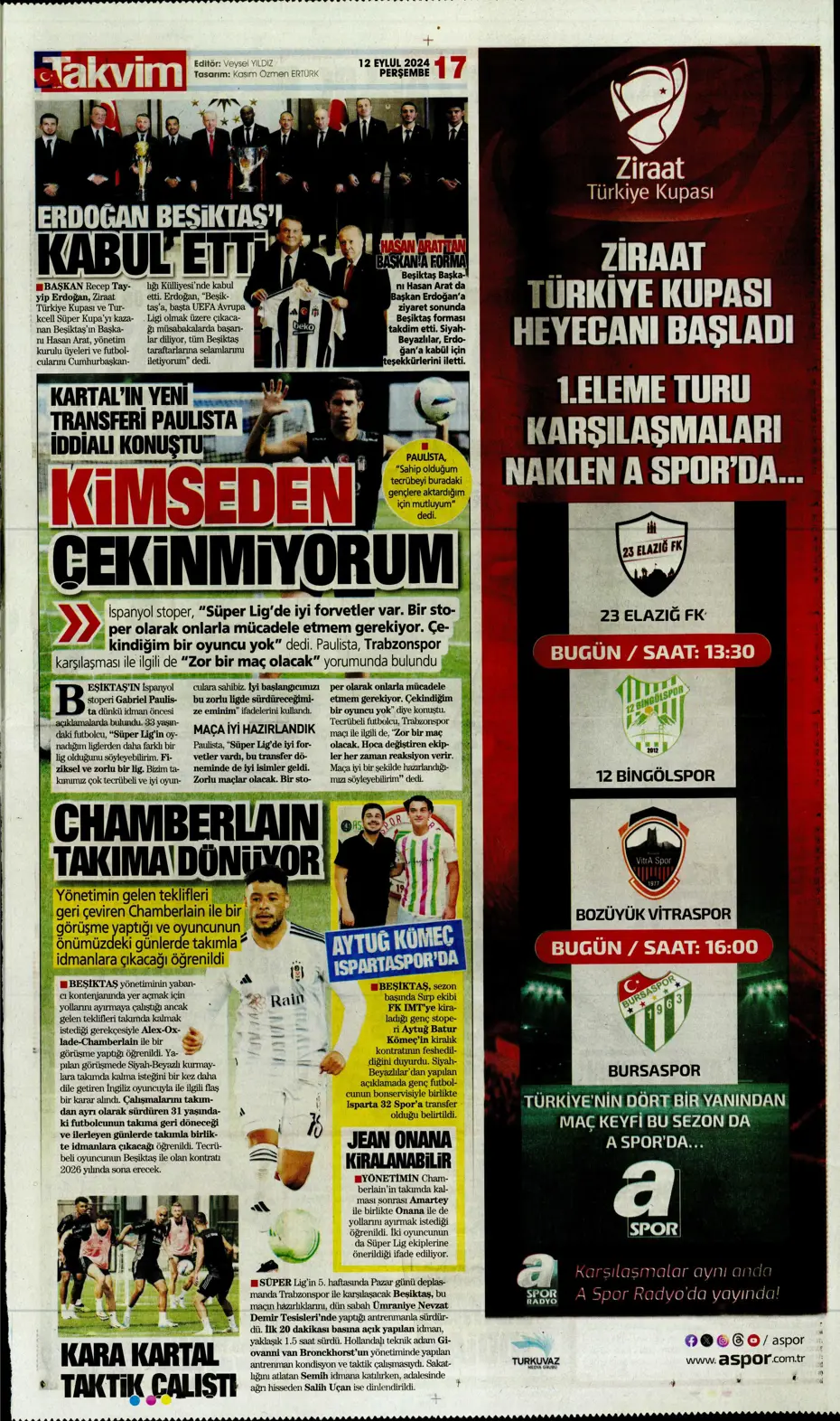"12 milyon Euro'ya Cim Bom'da" | Sporun manşetleri (12 Eylül 2024) - 31 "12 milyon Euro'ya Cim Bom'da" | Sporun manşetleri (12 Eylül 2024) - 31