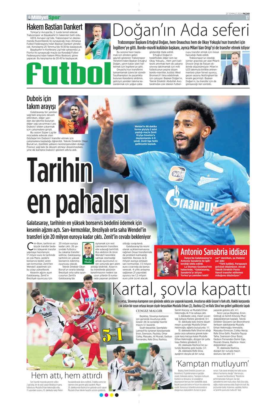 "Fenerbahçe'den Berge hamlesi" | Sporun Manşetleri (21 Temmuz 2024) - 20 "Fenerbahçe'den Berge hamlesi" | Sporun Manşetleri (21 Temmuz 2024) - 20