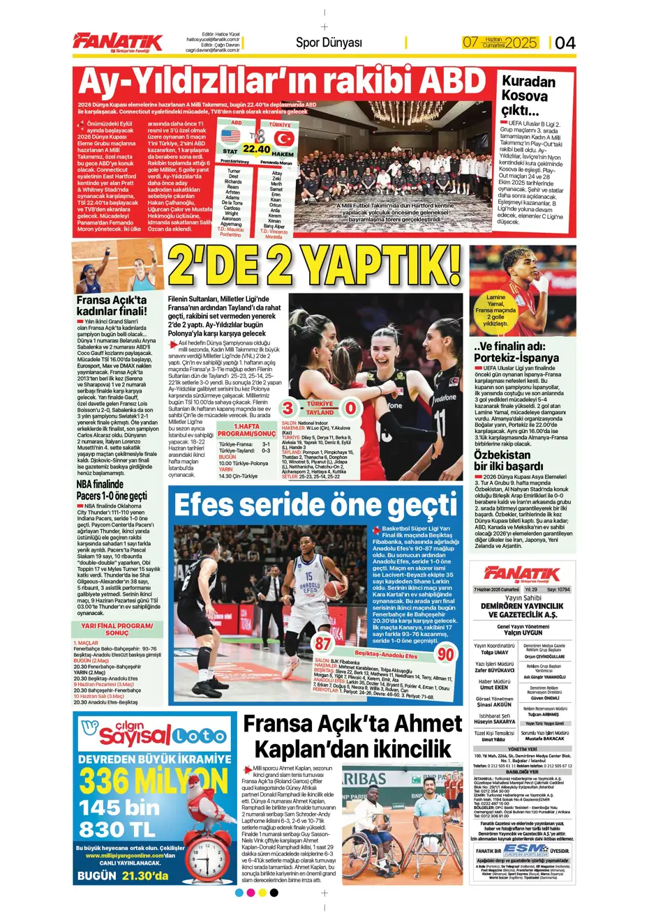 "Osayi, Beşiktaş'a doğru" | Sporun manşetleri (7 Haziran 2025) - 7