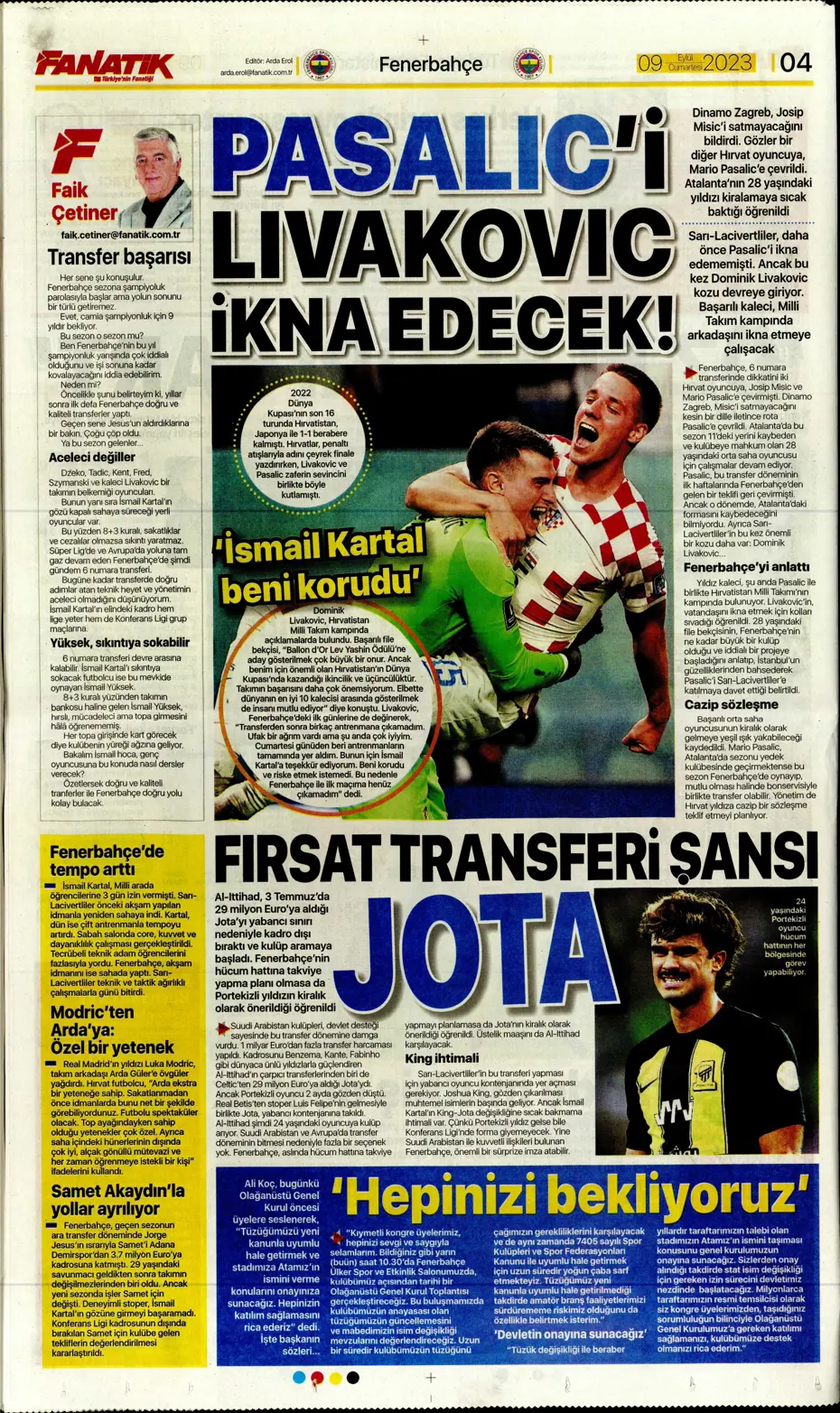 "Kuntz'un eseri" | Sporun manşetleri (9 Eylül 2023) - 7