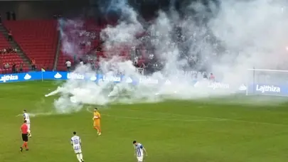 Tirana-Beşiktaş maçında ortalık karıştı: İlk düdük gecikmeli çaldı