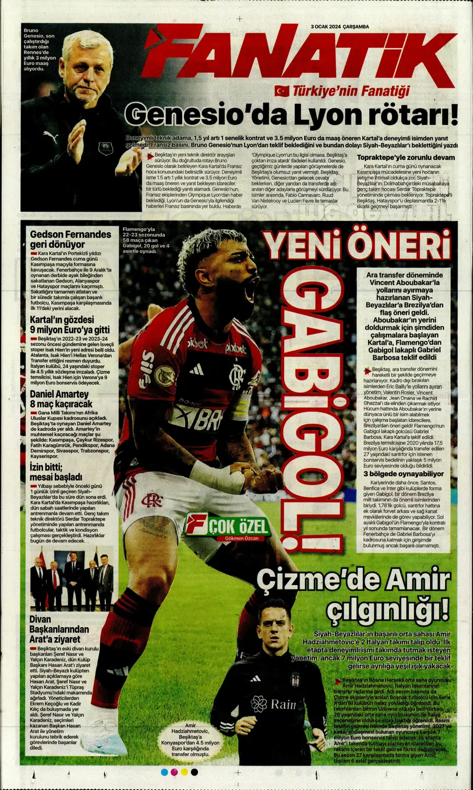 "Kartal'da Gabigol sürprizi" | Sporun manşetleri (3 Ocak 2024) - 8