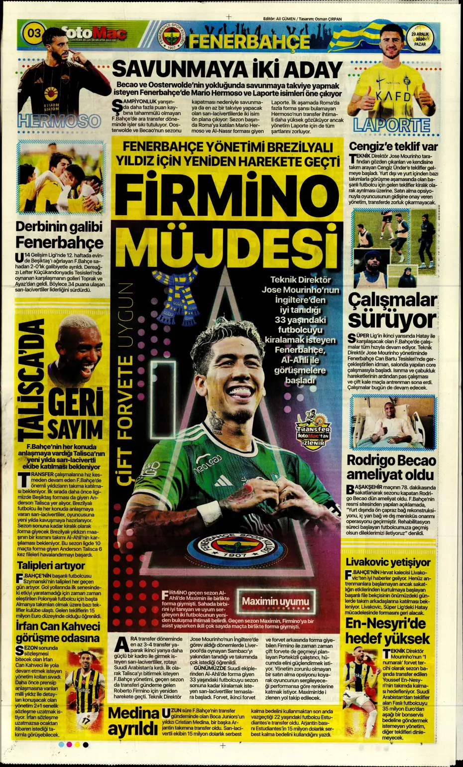 "Mikautadze'de sona doğru" | Sporun manşetleri (29 Aralık 2024) - 12