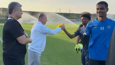 Fatih Terim yeni öğrencileriyle tanışıp ilk idmanına çıktı