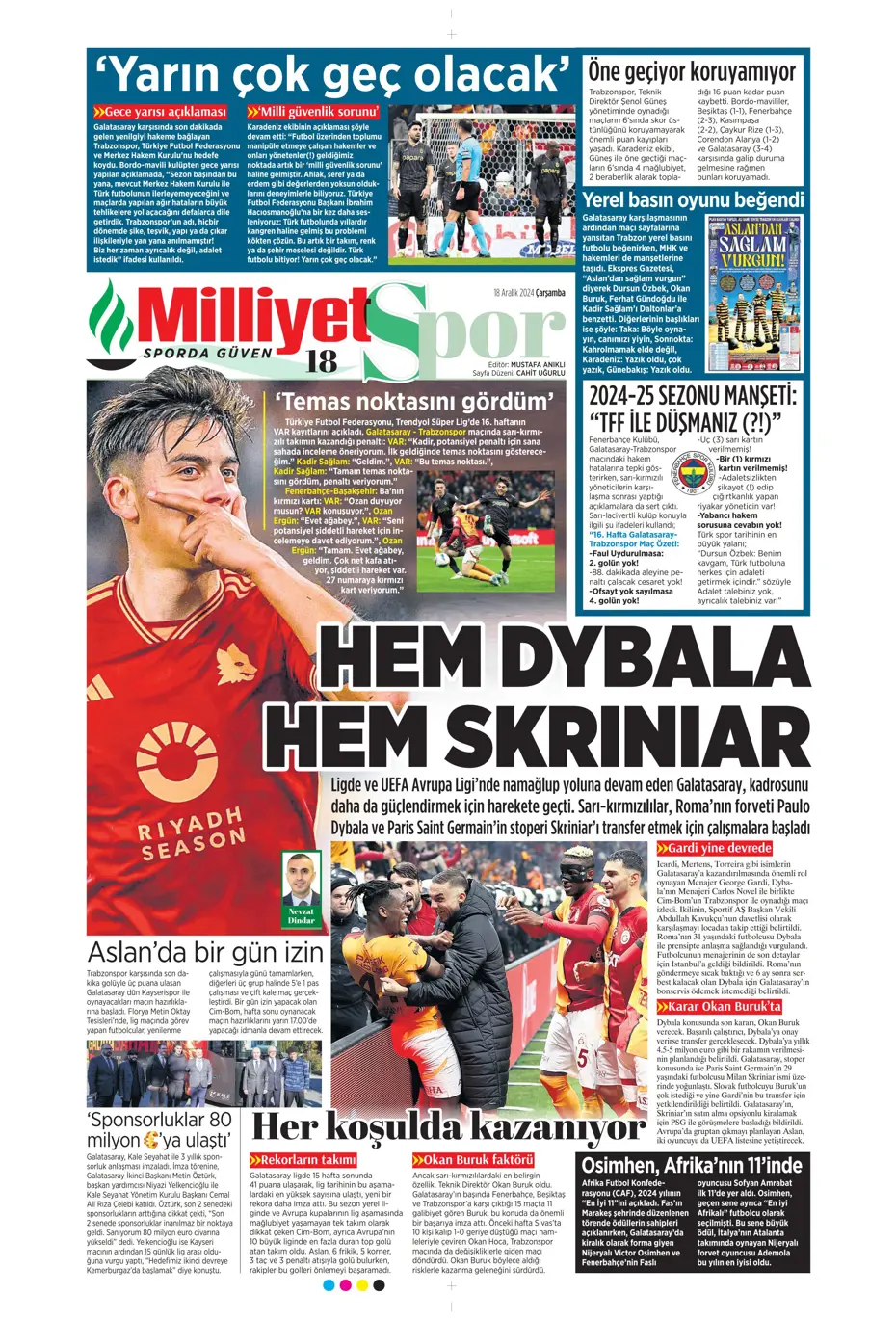 "Aslan Dybala'yı getiriyor" | Sporun manşetleri - 21