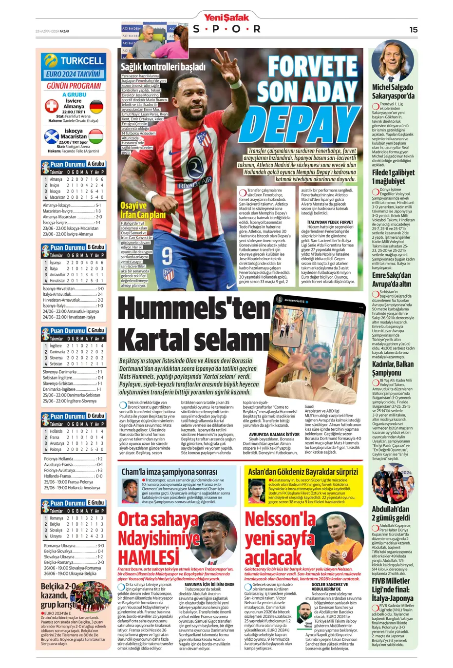 "Liderlik gitti tur elimizde" | Sporun Manşetleri (23 Haziran 2024) - 51