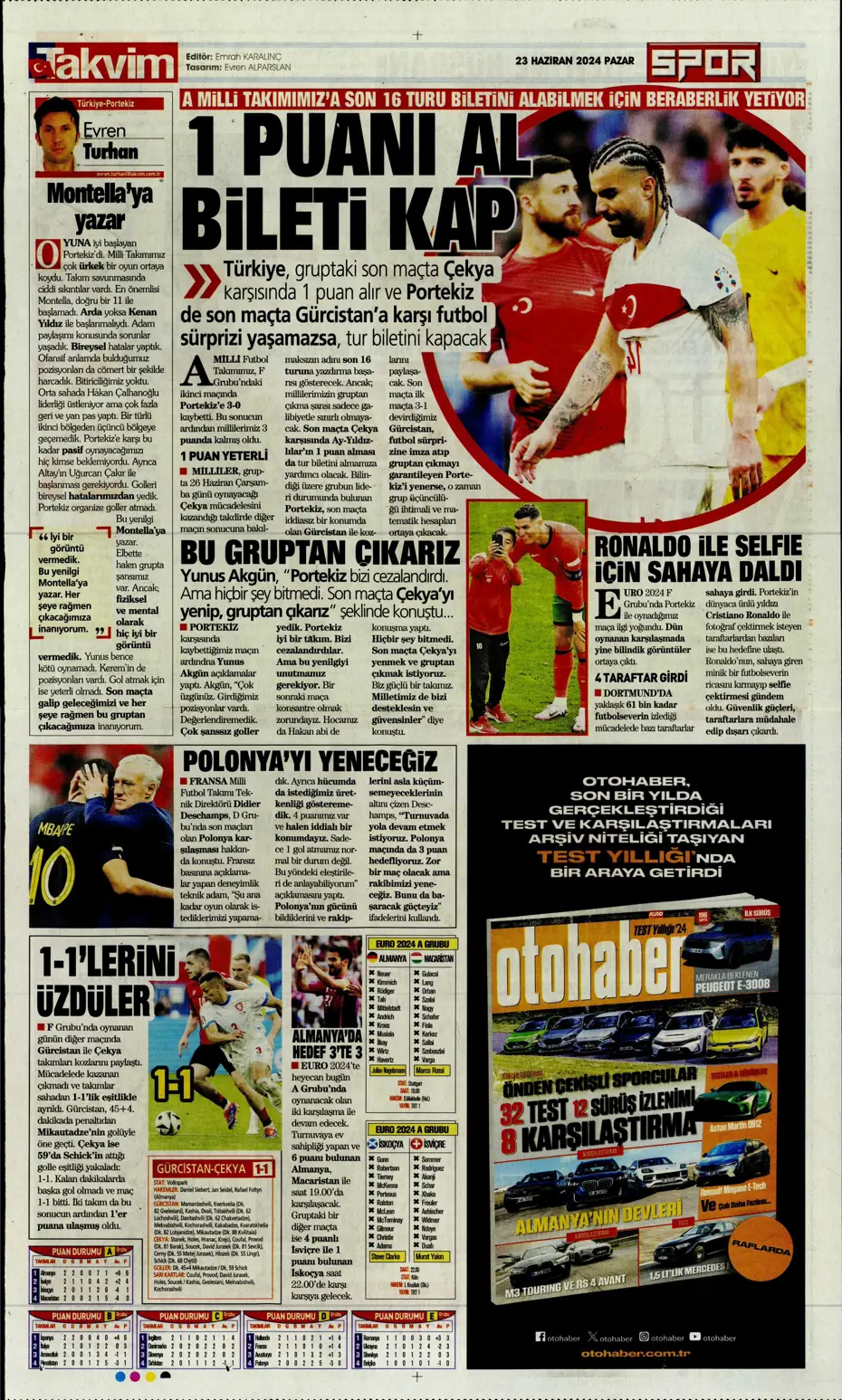 "Liderlik gitti tur elimizde" | Sporun Manşetleri (23 Haziran 2024) - 46