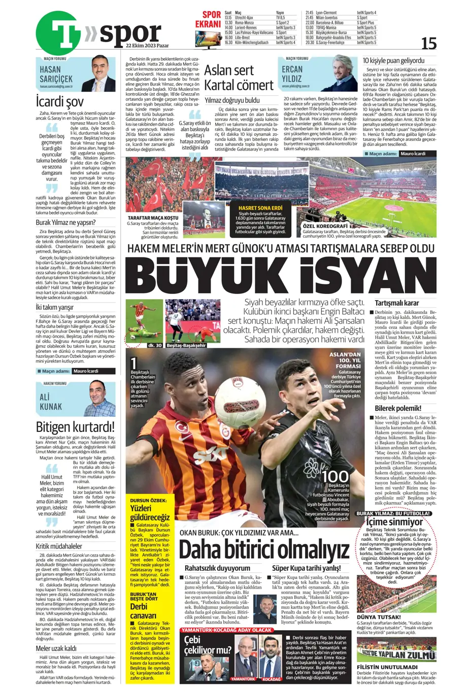 "Derbilerin Aslanı" | Sporun manşetleri (22 Ekim 2023) - 47