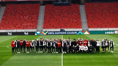 A Milli Futbol Takımı, Puskas Arena'da yürüyüş yaptı