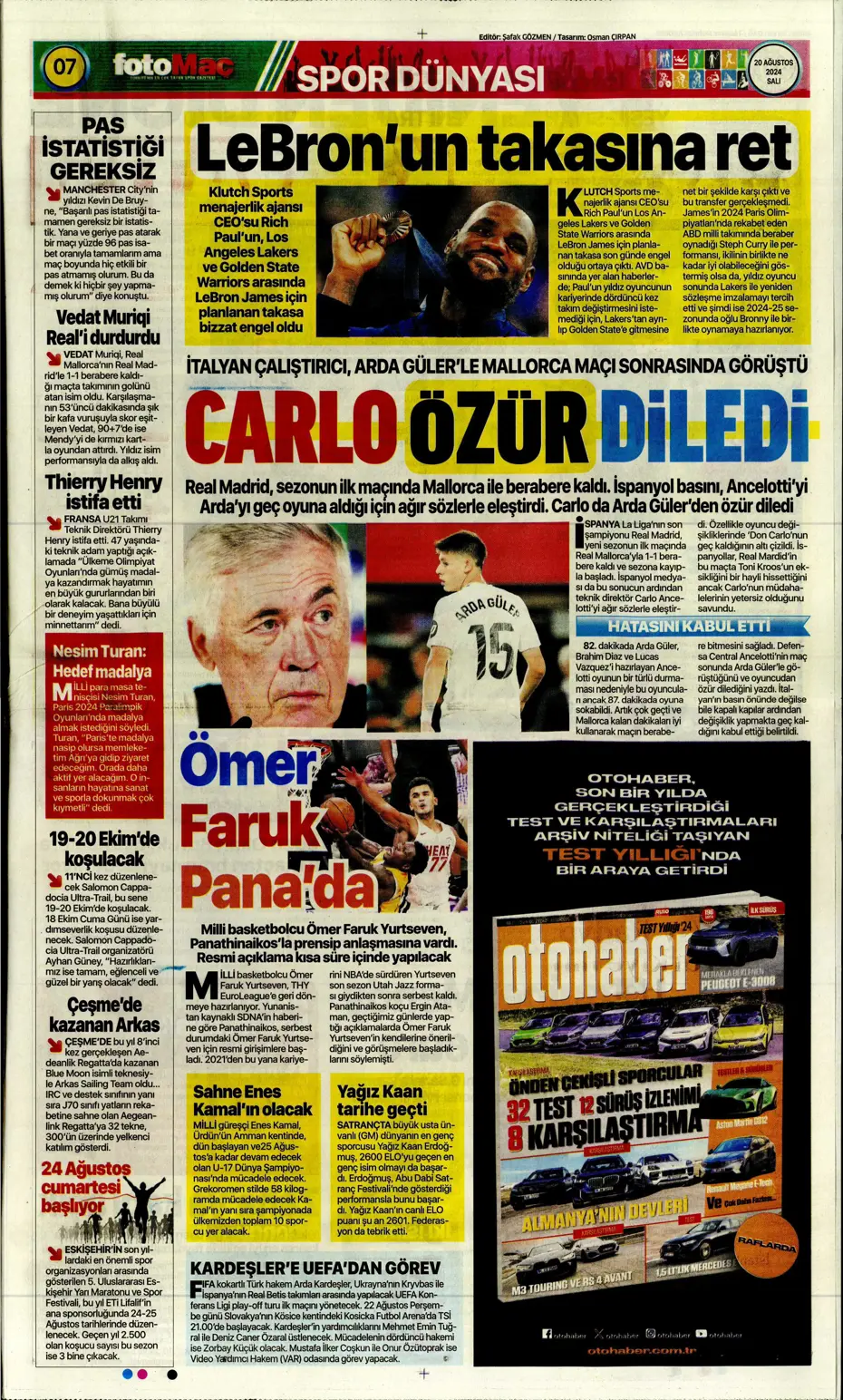 "Fenerbahçe'de değişim zamanı" | Sporun manşetleri (20 Ağustos 2024) - 14
