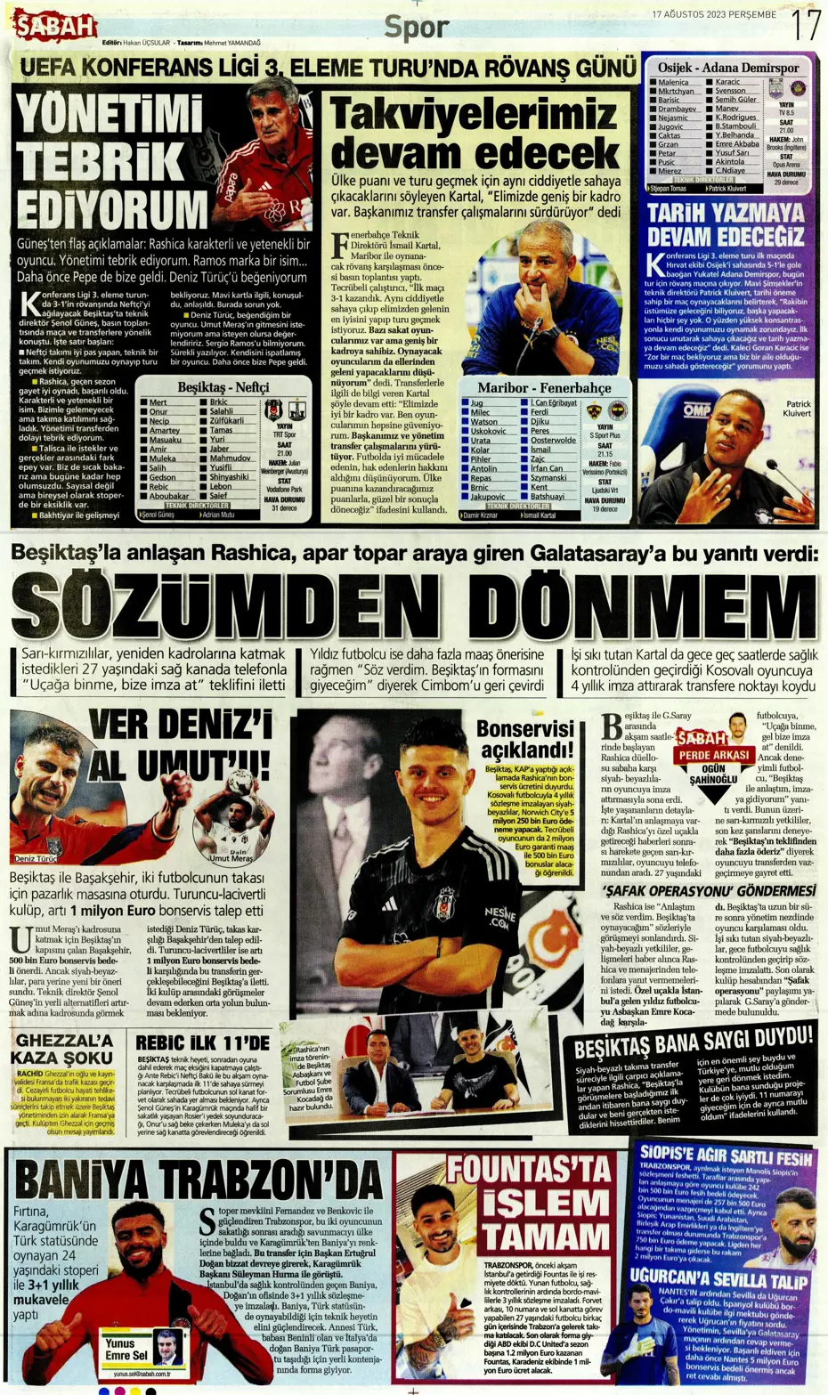 "Anderson Talisca için yoğun mesai" | Sporun Manşetleri - 25