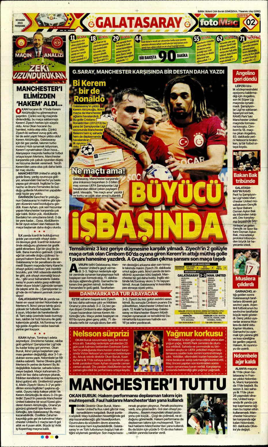 "Çok büyüksün Hakim Bey" | Sporun manşetleri (30 Kasım 2023) - 16 "Çok büyüksün Hakim Bey" | Sporun manşetleri (30 Kasım 2023) - 16