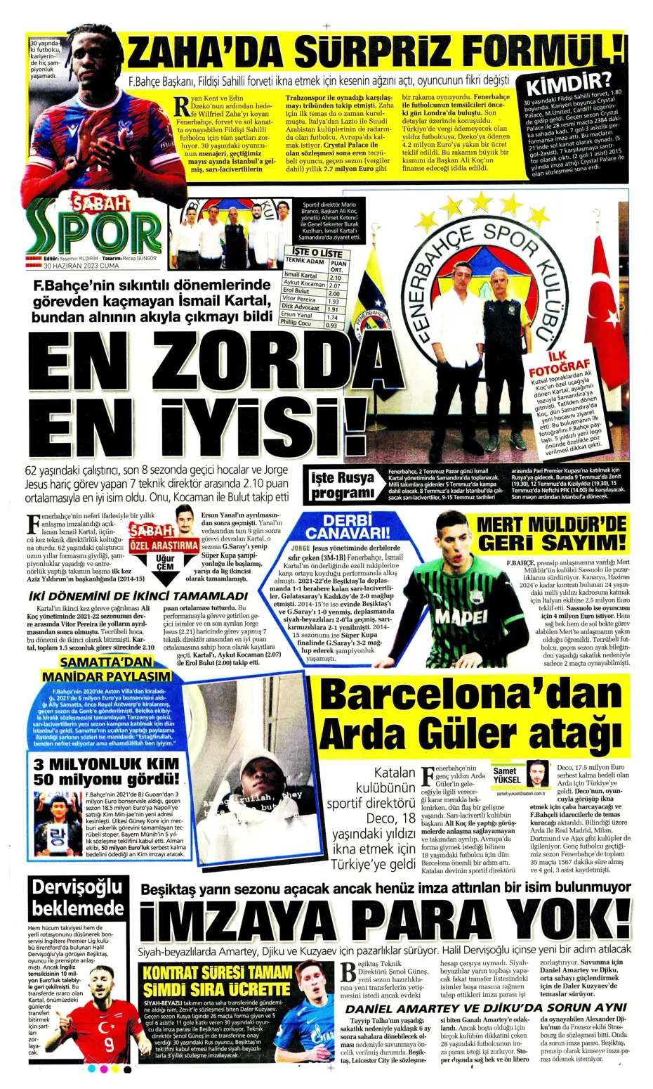 "Cavani heyecanı" | Sporun manşetleri (30 Haziran 2023) - 21