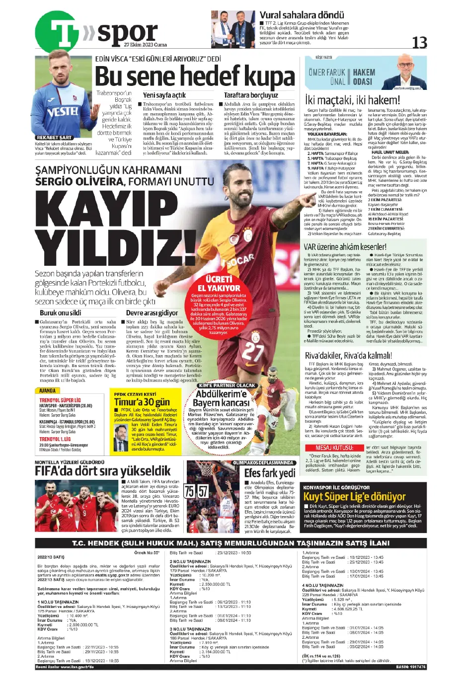 "Yüzyılın Fener'i" | Sporun manşetleri (27 Ekim 2023) - 27