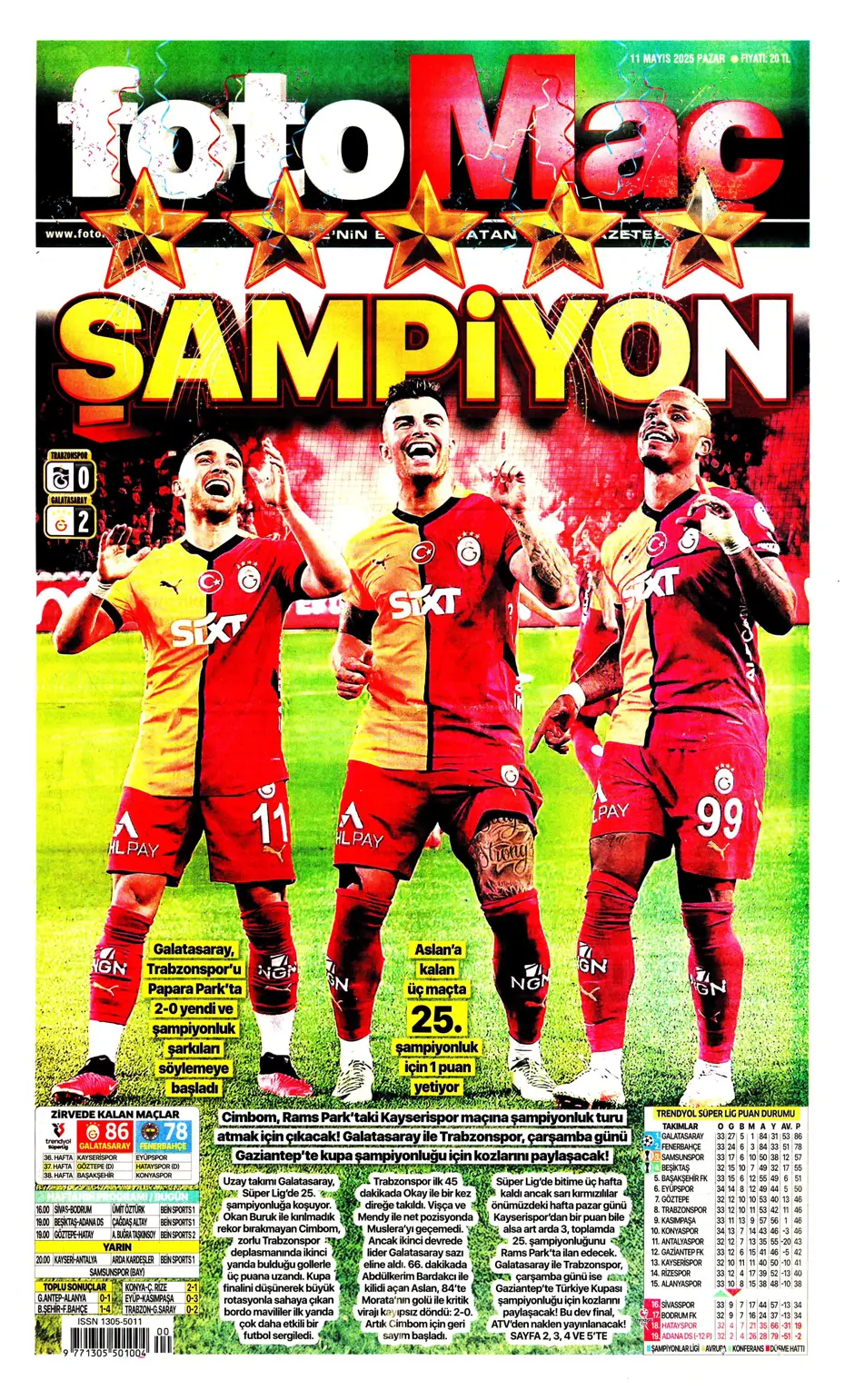 "Cimbom şampiyo..." | Sporun manşetleri - 9