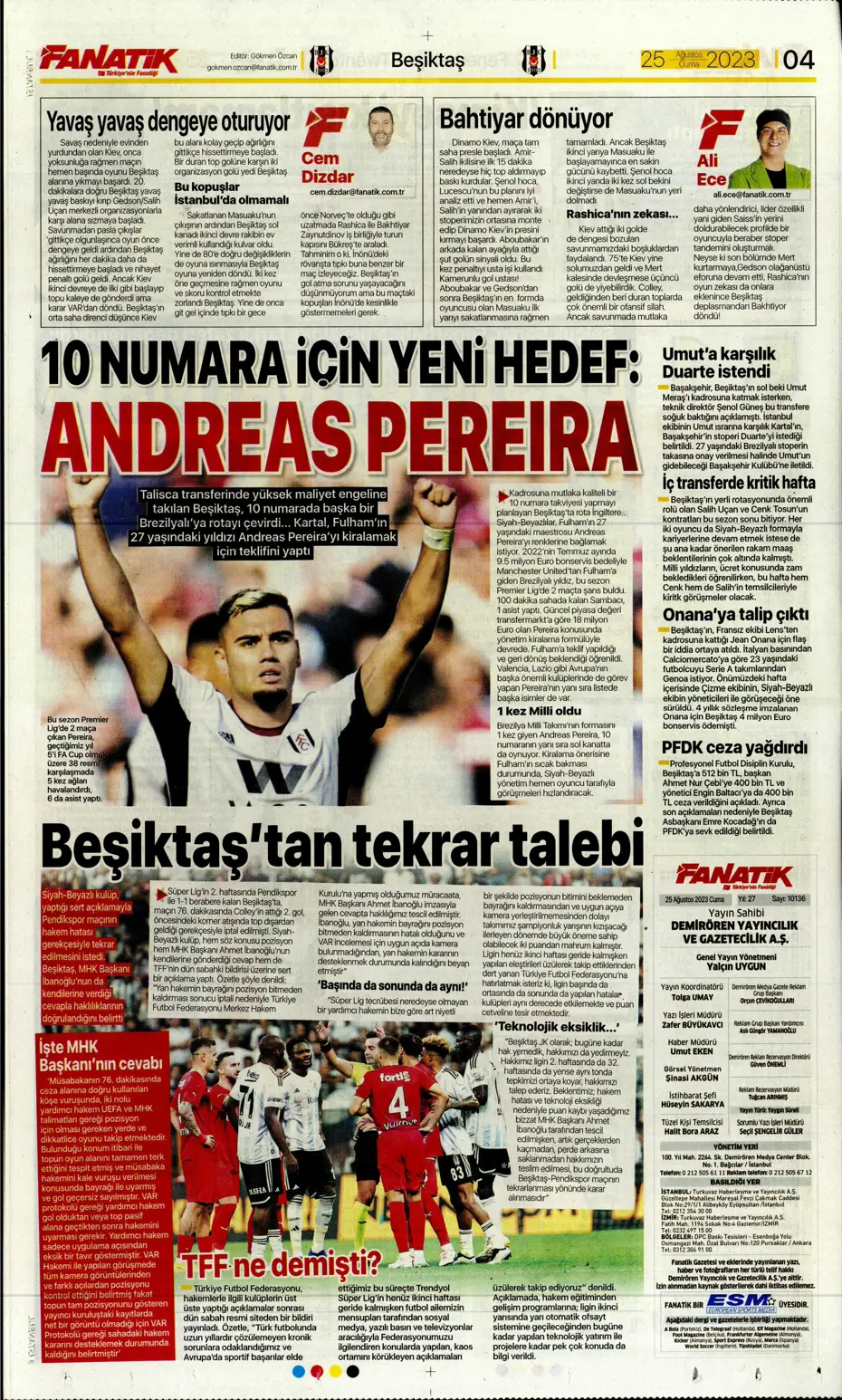 "Fenerbahçe'den 5'i 1 yerde" | Sporun manşetleri (25 Ağustos 2023) - 7