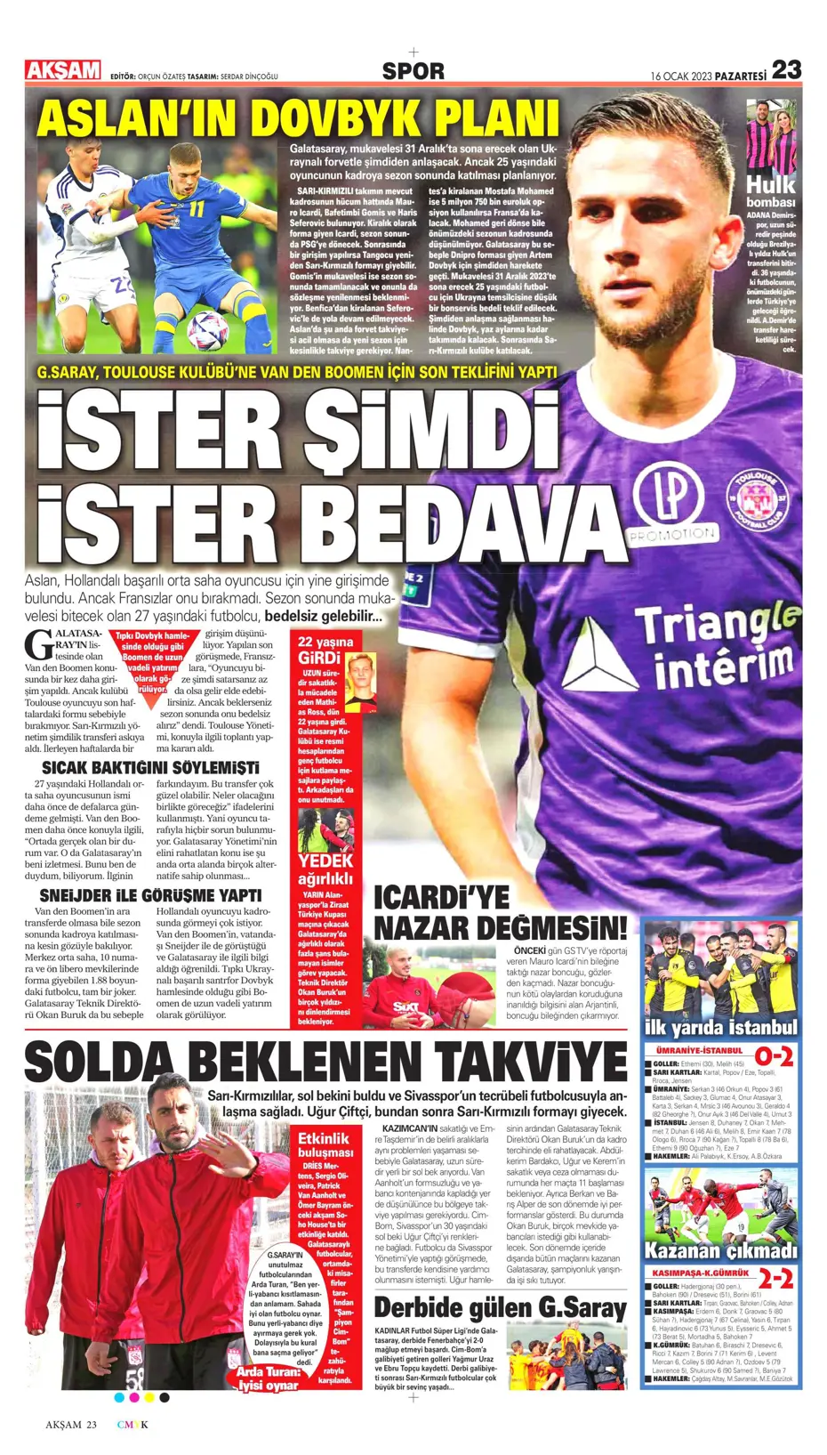 Sporun Manşetleri (16 Ocak 2023) - 3