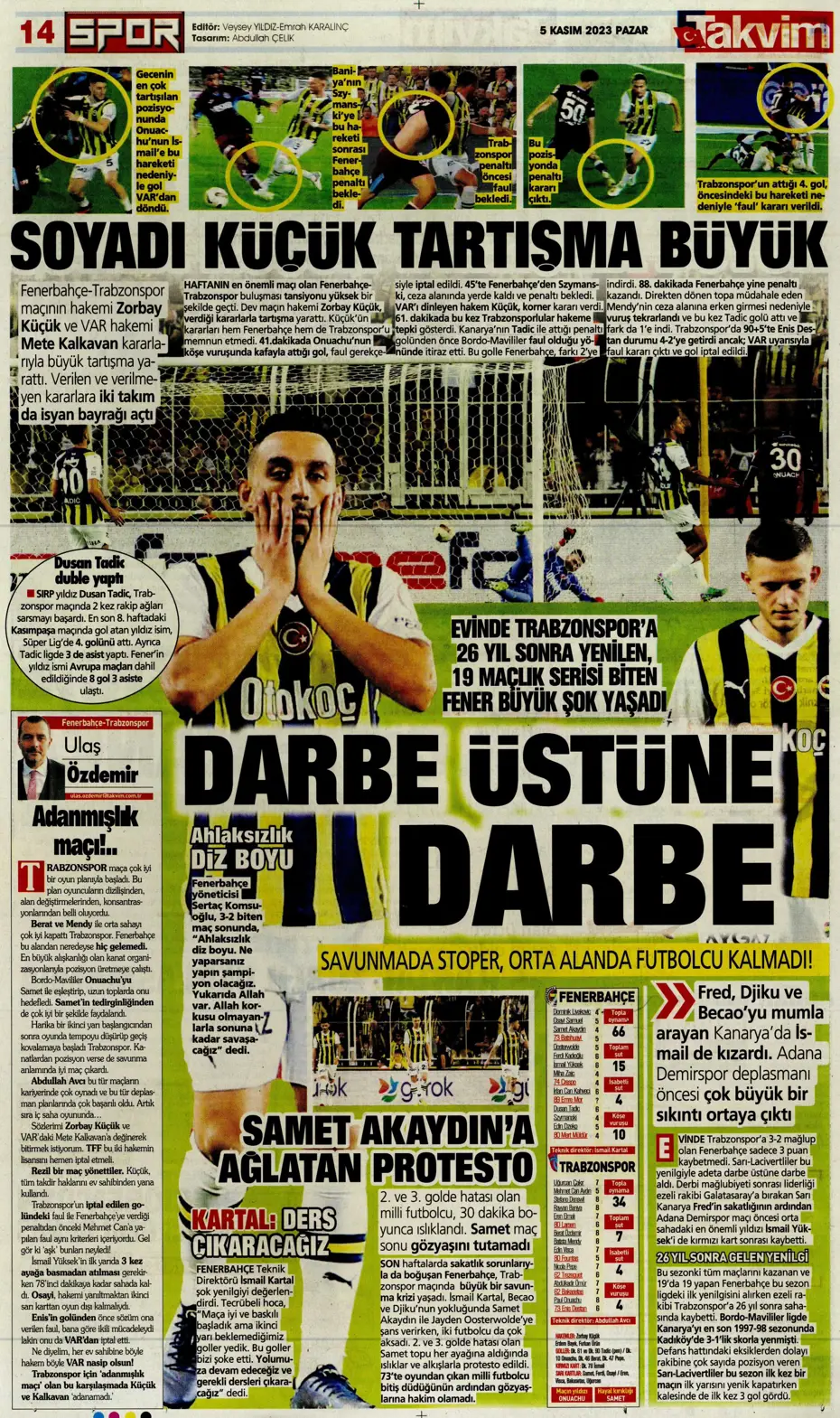 "Kadıköy'de tarihi fırtına" | Sporun manşetleri (5 Kasım 2023) - 46
