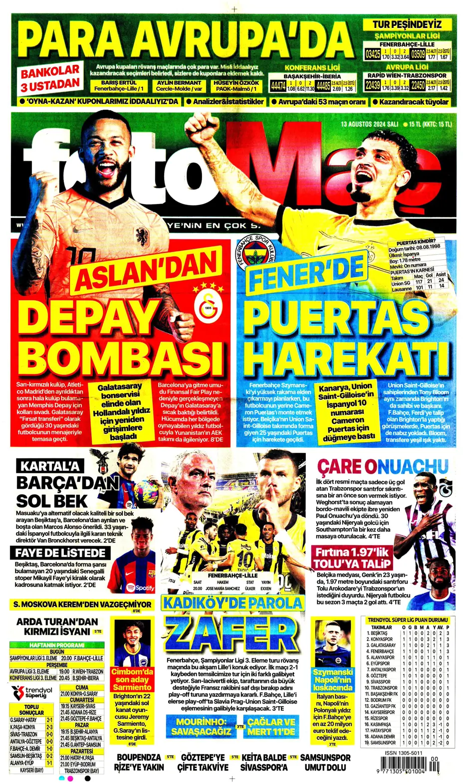 "Szymanski'ye 27 milyon euroluk teklif" | Sporun manşetleri - 11
