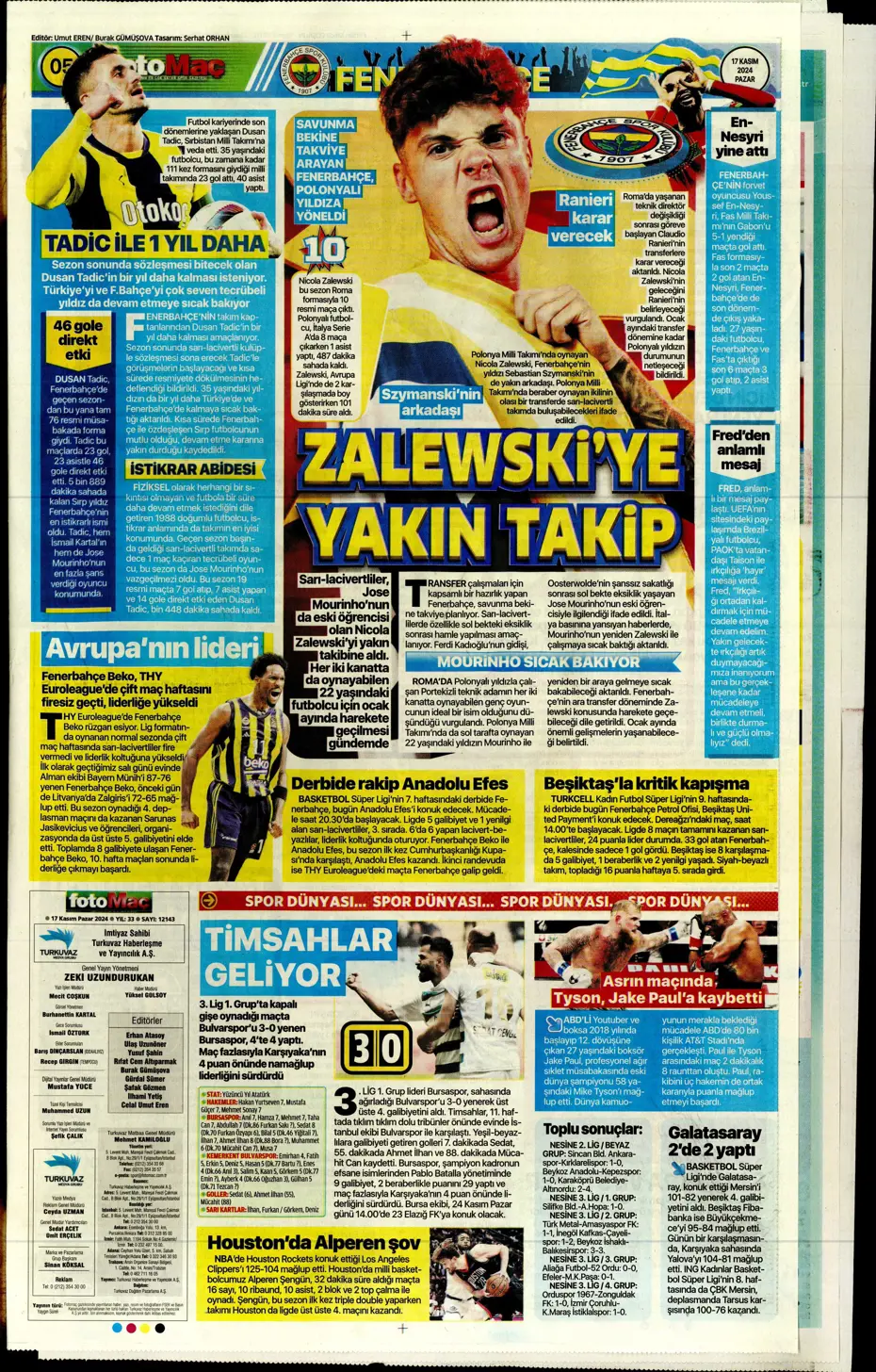 "Fenerbahçe'nin ocak ayı çilekleri" | Sporun manşetleri - 13