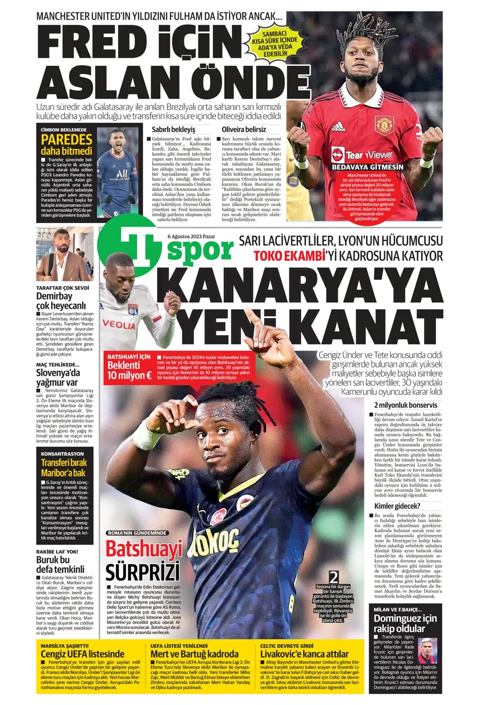 "Fener'e dünya yıldızı" | Sporun Manşetleri (6 Ağustos 2023) - 37