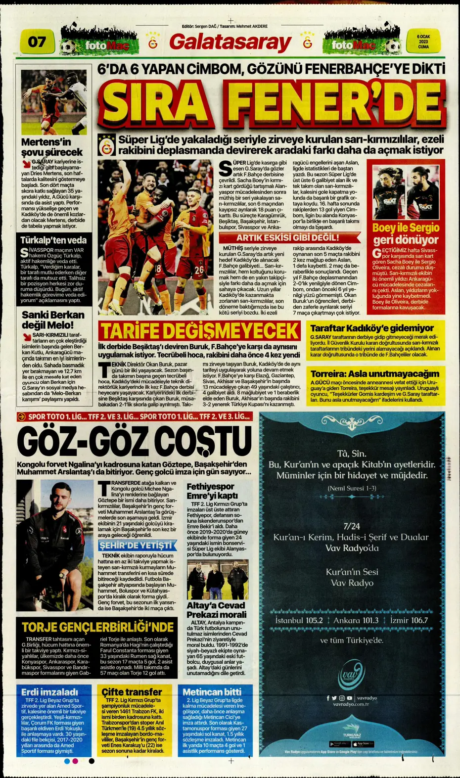 Sporun Manşetleri (6 Ocak 2023) - 17