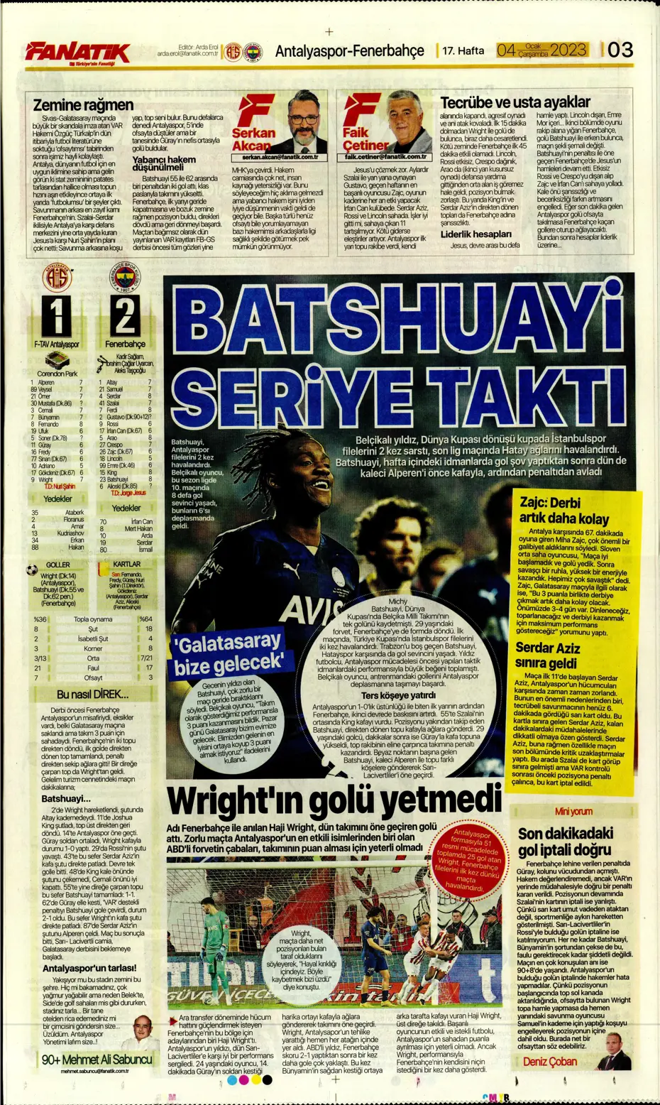 Sporun Manşetleri (4 Ocak 2023) - 2