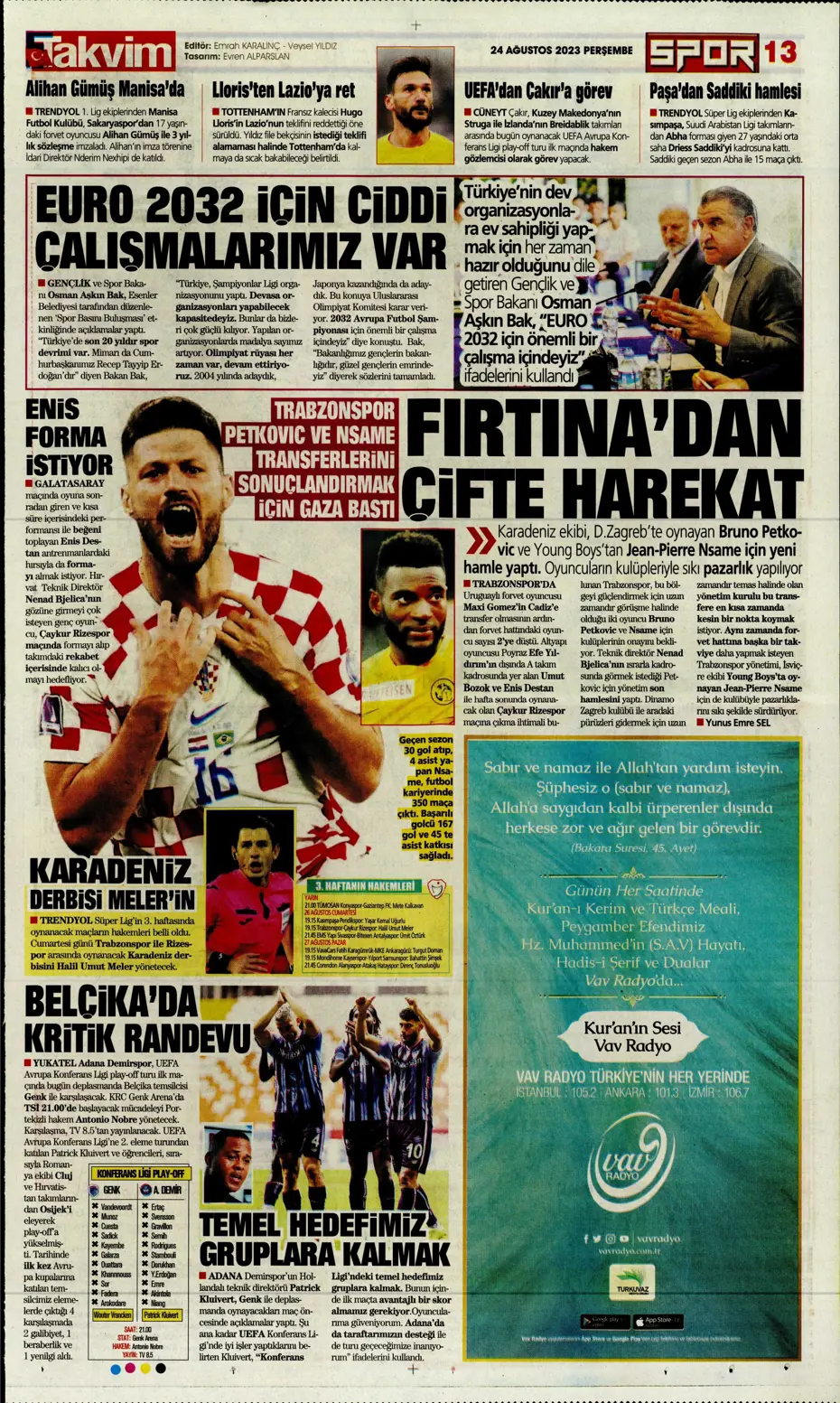 "İyi ki varsın Mauro Icardi" | Sporun manşetleri (24 Ağustos 2023) - 37