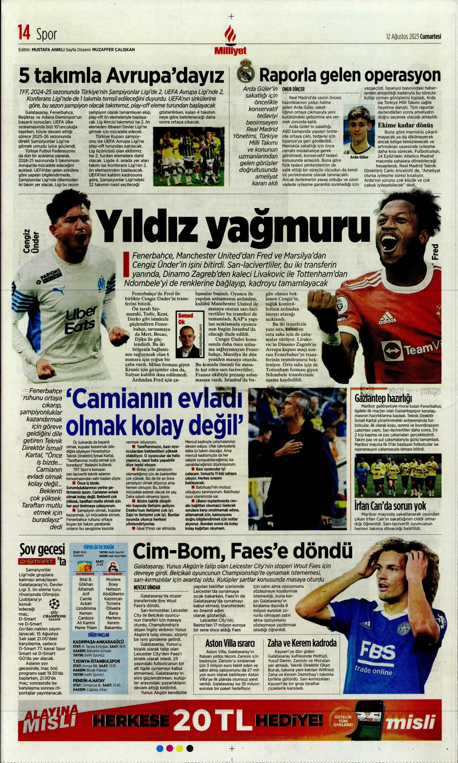 "Galatasaray'la anlaştım, bırakın gideyim" | Sporun manşetleri (12 Ağustos 2023) - 23