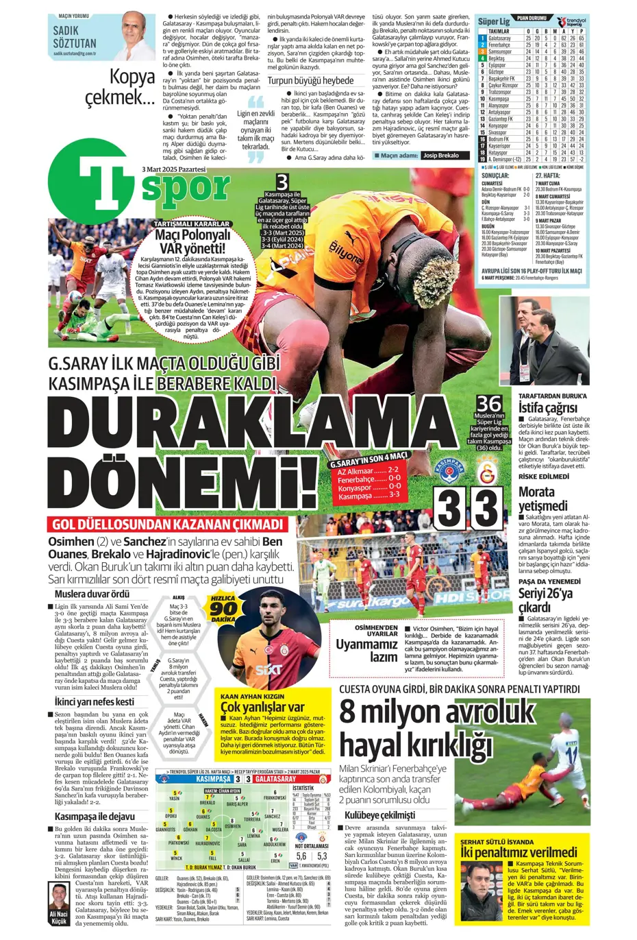"Zirvede fark 4" | Sporun manşetleri - 38