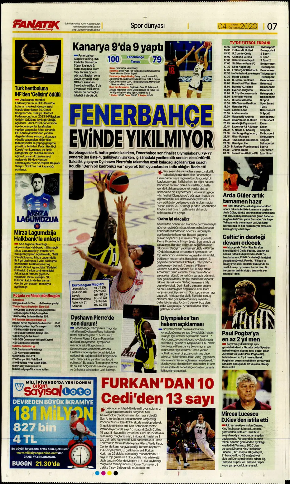 "Derbinin şifresi ilk çeyrek" | Sporun manşetleri (4 Kasım 2023) - 9