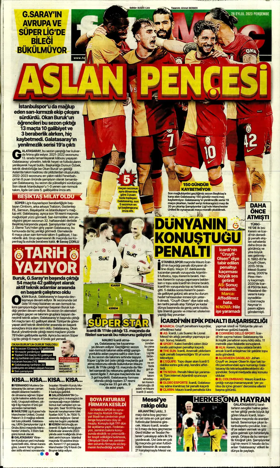 "Tarihi eser" | Sporun manşetleri (28 Eylül 2023) - 19