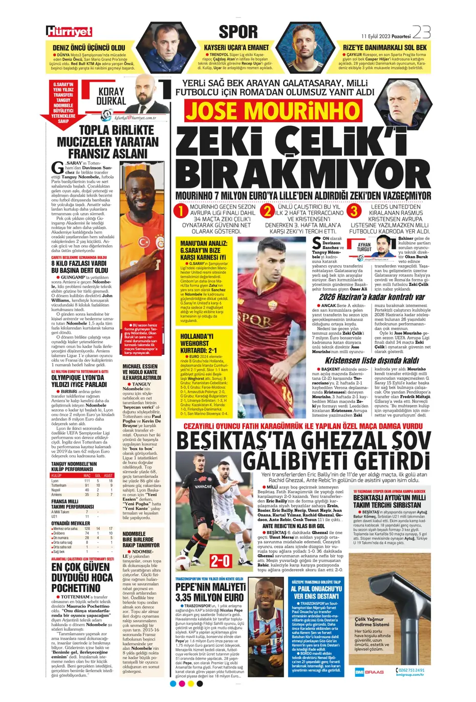 "Sacha Boey, İtalya yolcusu" | Sporun manşetleri (11 Eylül 2023) - 20 "Sacha Boey, İtalya yolcusu" | Sporun manşetleri (11 Eylül 2023) - 20