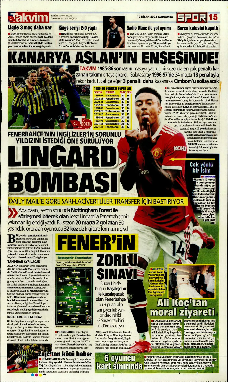 "Galatasaray'ın şov gecesi" | Sporun Manşetleri - 39 "Galatasaray'ın şov gecesi" | Sporun Manşetleri - 39