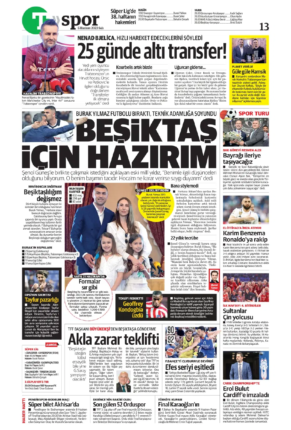 "Devler Ligi'ne süper Aslan" | Sporun manşetleri (6 Haziran 2023) - 21