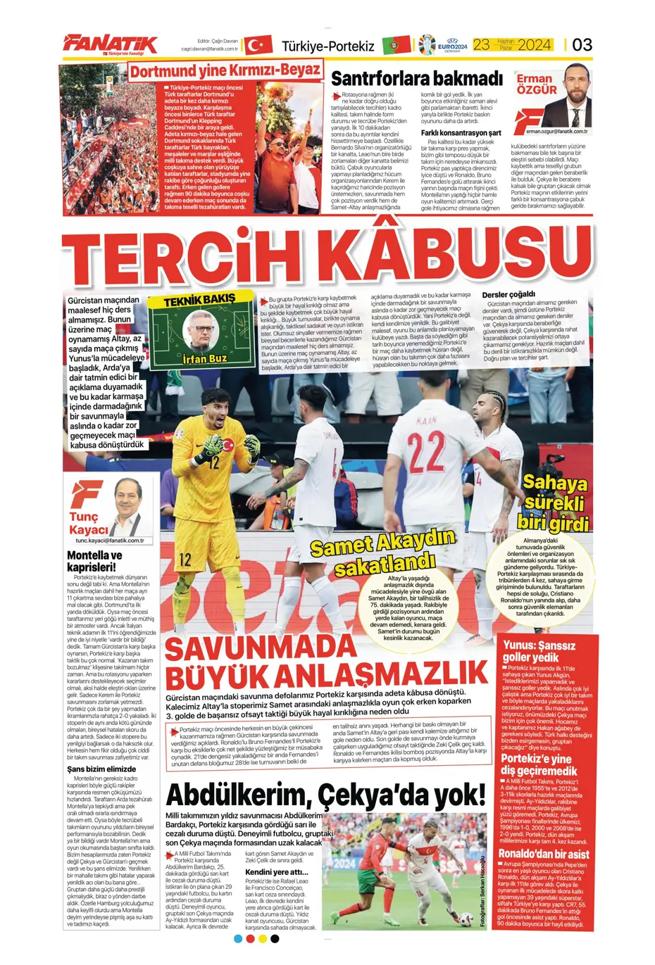 "Liderlik gitti tur elimizde" | Sporun Manşetleri (23 Haziran 2024) - 6