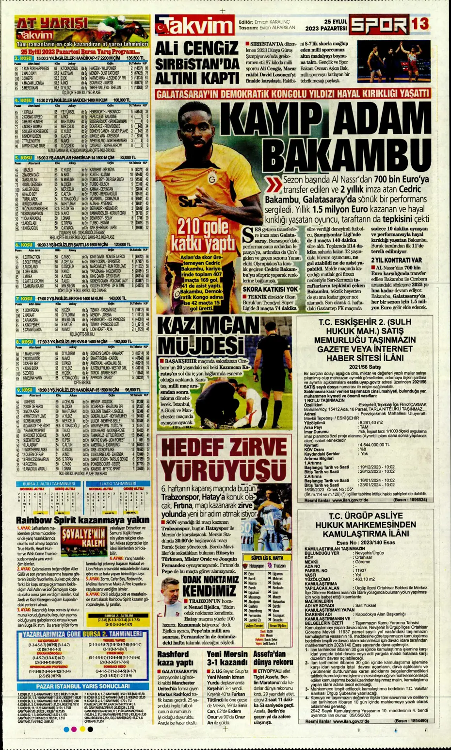 "Hesaplar Kahveci'den" | Sporun manşetleri (25 Eylül 2023) - 43