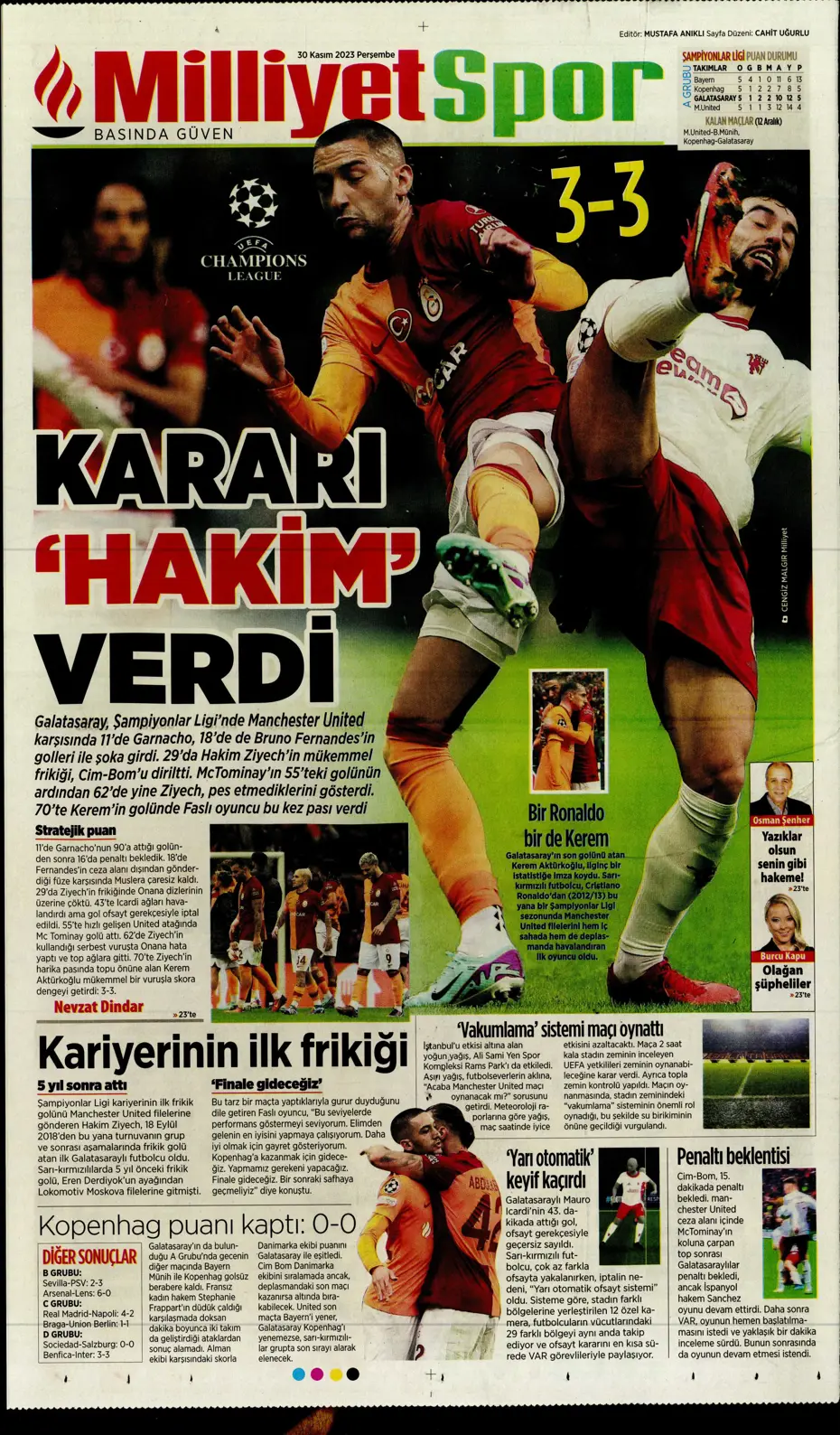 "Çok büyüksün Hakim Bey" | Sporun manşetleri (30 Kasım 2023) - 29 "Çok büyüksün Hakim Bey" | Sporun manşetleri (30 Kasım 2023) - 29