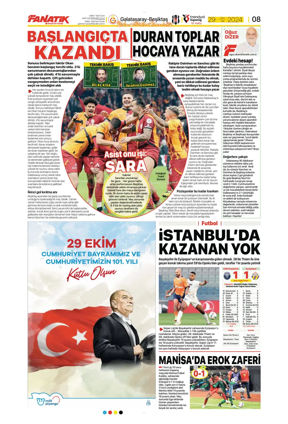 "Cimbom zirvede tek başına" | Sporun manşetleri (29 Ekim 2024) - 11 "Cimbom zirvede tek başına" | Sporun manşetleri (29 Ekim 2024) - 11