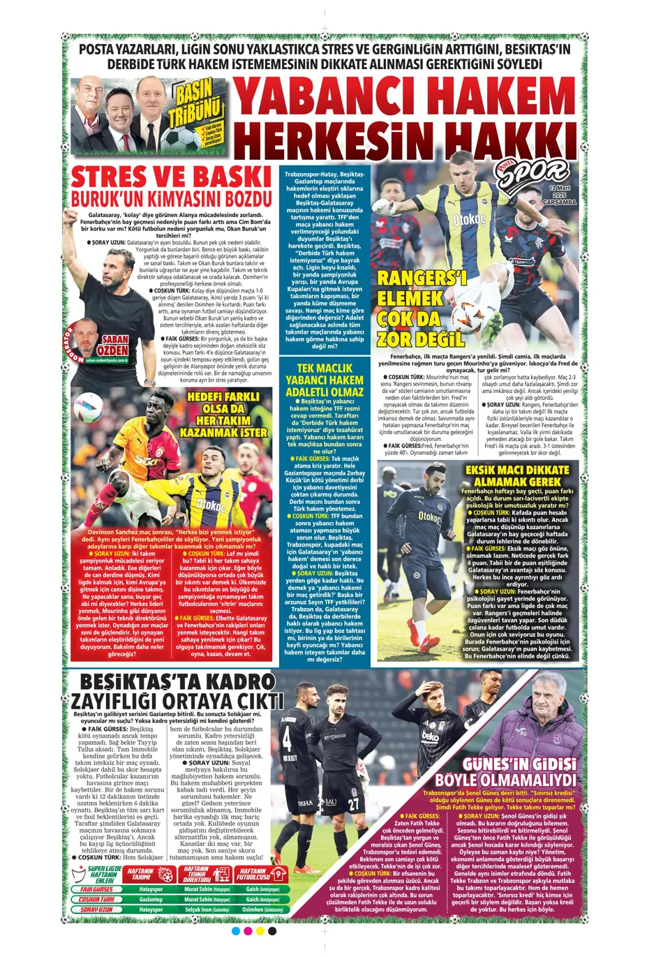 "Mourinho'nun Rangers stratejisi" | Sporun manşetleri - 17
